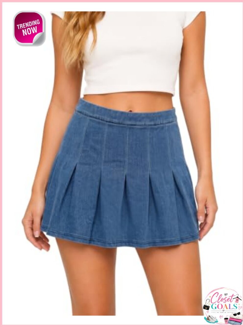 High Waisted Mini Denim Skirt Ruffle Pleated A-Line Y2K